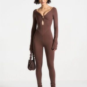 Maniere De Voir Chocolate Brown Jumpsuit